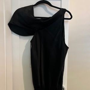 One shoulder black bodysuit